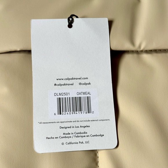 CALPAK Luka Mini Puffy Duffel Bag Oatmeal Beige Travel Gym - Picture 4 of 6